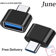 JUNEGOODS Type C to USB Adapter, USB 2.0 Black Type C USB Male Adapter, Portable Metallic colours Mi