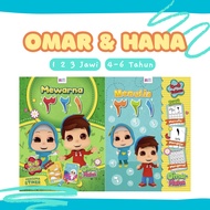 Buku Mewarna | Menulis ٣٢١ bersama Omar & Hana | Buku Mewarna Jawi | PERCUMA STICKER BUKU MEWARNA [P