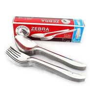 Spoon + Fork Pack Of 12 Pairs Zebra Brand H0004