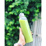 Glass Detox Bottle 300ml 500ML - Glass Water Bottle with Handle