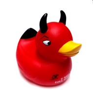 NEW SUPER CUTE 'U MAKE ME BURN WITH DESIRE' RUBBER  DEVIL DUCK 新的超級可爱的”你讓我充滿欲望”橡皮魔鬼鴨長10cm x 高9cm x 闊