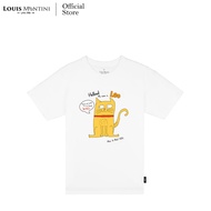 Louis Montini (NekoMeow) เสื้อยืด T-Shirt ผ้าคอตตอน 100% Super soft (Leo the funny cat) LMTM11