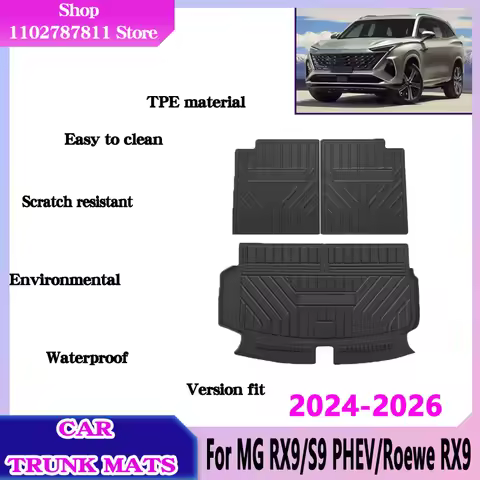 For MG RX9 S9 PHEV Roewe RX9 2024-2026 TPE Rear Trunk Mat Trunk Mat Easy Clean Waterproof Protection