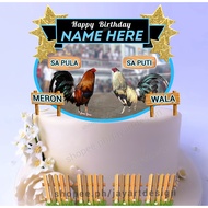 SABONG MANOK THEME CAKE TOPPER