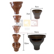 LS 9' GUTTER CUP RAIN CHAINS HOUSE HOME GARDEN GARDENING DECO DECORATION TOOLS DARK BROWN