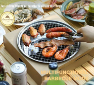 Outdoor/Indoor Portable Camping Stainless Steel Round Barbecue (BBQ) Grilling Tray (Ihawan)