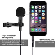 Clip Mic Microphone Omni Directional Lavalier Mic for Smartphone, Tablet, PC, Laptop, Camera Mikrofo