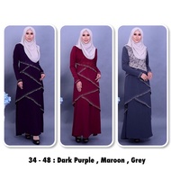 5 Color | 34 - 48 | Exclusive Premium Jubah Dress sedondon raya bridesmaid kenduri cikgu ombak pluss