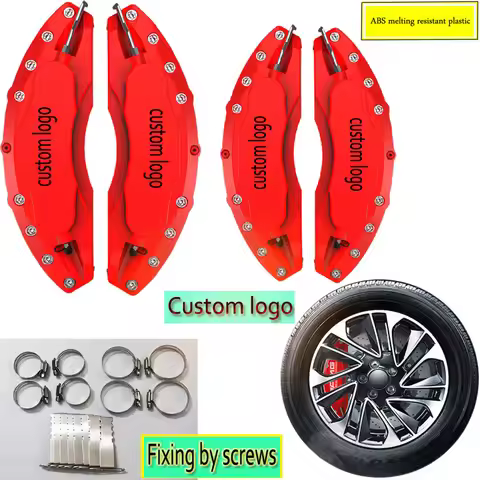 KUNBABY 4 Or 2PCS Melting Resistant Plastic Brake Caliper Cover Fix By Screws Custom Logo Car Access