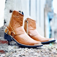 Leather Janggel Shoes Cowboy Shoes Bikers Touring Shoes