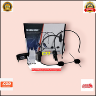 C77 Mic headset dual channel dua bando wireles wireless headphone mik kepala mix iman microphone tan