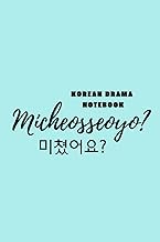 Korean Drama Notebook Turquoise Micheosseoyo: Are You Crazy in Korean Hangul for Teen Girls, Women w