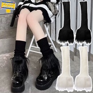[3-5 Days Arrive]1/2pairs Y2K Leg Warmers Boot Covers, Goth Punk Knitted Socks for Women, Faux Fur S