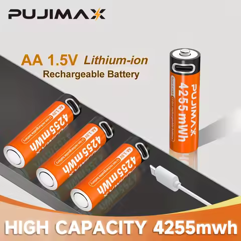 PUJIMAX 1.5V AA 4255mWh Rechargeable Lithium Battery High Performance Constant Voltage Battery High 