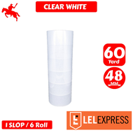 [TERLARIS] KSATRIA Tape Lakban Clear White 48MM* 60Yard / 80Yard -Slop