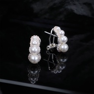 girl earrings light luxury style White Diamond inlay Sense of luxury The latest styles in 2026 roman
