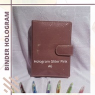 Glitter Hologram Binder 6r, 20r, 26r (A6, A5, B5) pink