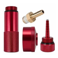 Aluminum Extended Run Gas Cap with Brass Hose, Mess Free Oil Change Funnel & Magnetic Oil Dipstick f