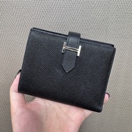 Hermes Bearn 黑銀短夾