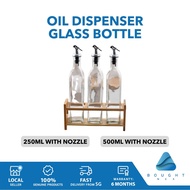 Cooking Oil Vinegar Seasoning Oil Sauce Dispenser Funnel Condiment Glass Bottle 250ml/500ml Stylish 