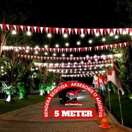 5 meters of colorful triangular flags, 17 August carnival accessories