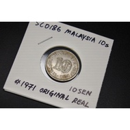 SC0186 Malaysia Rare Parliament Series Keydate 1971 10 Sen Authentic Real Coin 马来西亚国会系列的稀少硬币1971年10仙