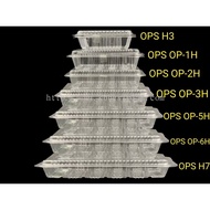 (50-100pcs±) Plastic Tray Bakery Disposable Plastic Clear Food Box / Bekas Kuih / Makanan / Tapau 9H