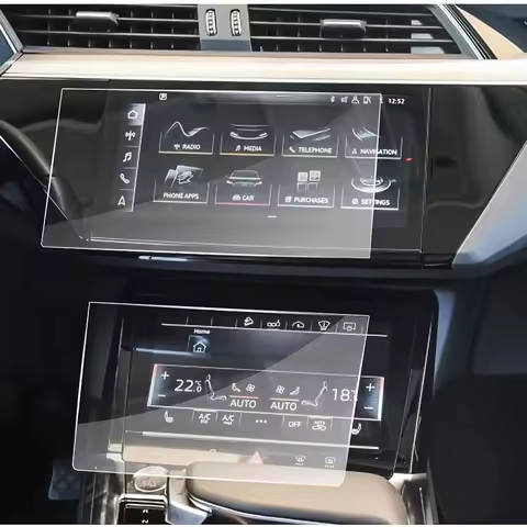 Car Tempered Glass Screen Protector for Audi Q7 Q8 E Tron 2019-2025 HD Clarity Scratch Resistant Tou