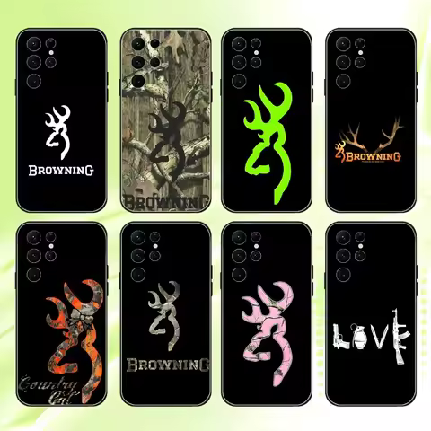 Cool Weapon B-BrowningS Phone Case For Samsung S 25,24,23,22,30,21,10,9,Ultra,Plus,Lite,FE,4,5G Blac