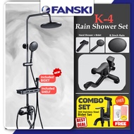 K-4 Rain Shower Set 3 IN 1 Square Shower Head Set Bathroom Rack Water Heater High Pressure Hand Shower Bathroom Faucet