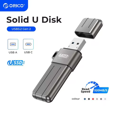 ORICO USSD Mobile Solid U Disk 520MB/S Flash Drive 1TB 512GB 256GB Type-C USB 3.2 PenDrive Colorful 