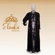 Gamis Mewah Ceruty Armany Silk Biru Navy Elnaka 047