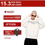 SK01 - "MAZIC" FUZZY KNIT SWEATER KNITTED SWEATSHIRT - WHITE