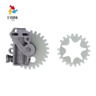 EBINL Chain Saw Oil Pump, Round Silver Oil Pump Gear, Easy to Install Metal Compact Oil Pump Worm Ge