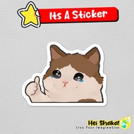 Ok Im Fine Cat Sticker Cute Cat Meme Vinyl Waterproof Sticker