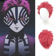 MXMIO Akaza Cosplay Wig, Anime Heat Resistant Demon Slayer Cosplay Wig, Hair Accessories Synthetic N