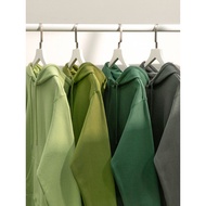 Low Saturated Light Green Army Green Hooded Sweater Men s and Women s Pure Color Spring and Autumn T