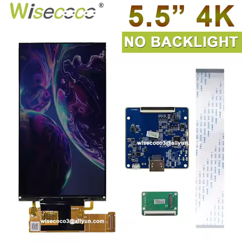 5.5 Inch 4K No Backlight Display 2160x3840 IPS LCD Screen 3D Printers DIY Projectors Project Panel V