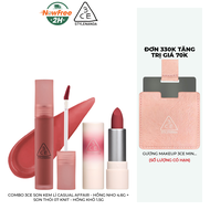 Combo 3CE Son Kem Lì Casual Affair - Hồng Nho 4.6g + Son Thỏi 07 Knit - Hồng Khô 1.5g