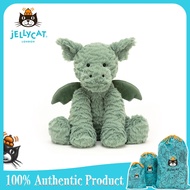 Jellycat Fuddlewuddle Dragon Green Plush Toy Soft Fluffy Friend Free Jellycat Blue Dust Bag