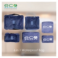 organiser bag Eco Breeze 6 in 1 Korean Travel Packing Clothes Storage Organizer Bag Pouch