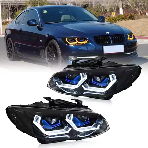 Headlights for 2011-2013 BMW 3 Series 328i 335i Coupe E92 E93 with Startup Animation Sequential Turn