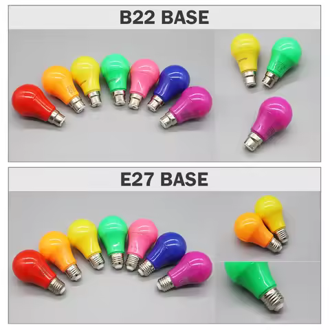 2-12pcs Universal plug E27 screw socket lamp holder 8w red yellow blue green pink light night light 