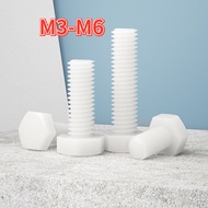 [XJK] White Nylon Hexagon Screw PA66 Plastic Screw Plastic Screw Extension Bolt Screw M3-M4-M5-M6