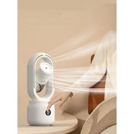 夜燈+風扇+噴水製冷+加濕器 USB充電多功能渦輪無葉風扇