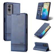 PU leather flip cover wallet case for Vivo Y10 Y15s Y15A Y53s Y72 Y74s Y75s Y76s T1 T1x iQOO Z3 Z5x 