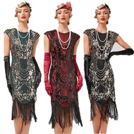 Retro Sequined Flow Dress 1920s Gatesby Sleeveless Evening Dress Banquet Dress