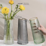 Flower Vase Ancient Glass Flower Vase With Gold Border Simple Creative Vase Decoration Living Room Flower Arrangement CozyMint