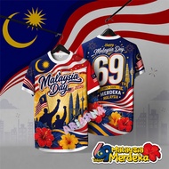 Hari Merdeka 2026 Malaysia T-Shirt. 69th Independence Day Jalur Gemilang Patriotic Tee. Full Sublima