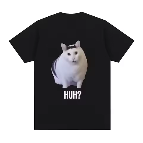 Cat women Huh Funny Meme T-shirt Women Breathable Short Sleeve T Shirts Fashion Harajuku Tee Shirt